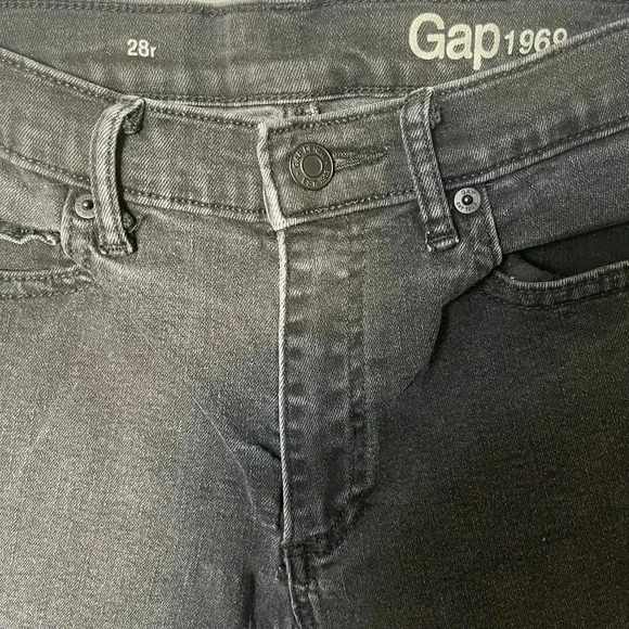 Gap 1996 Women's Stretch High-Waisted Fitted Ankle Skinny Jeans Black Size 28 - Picture 5 of 7